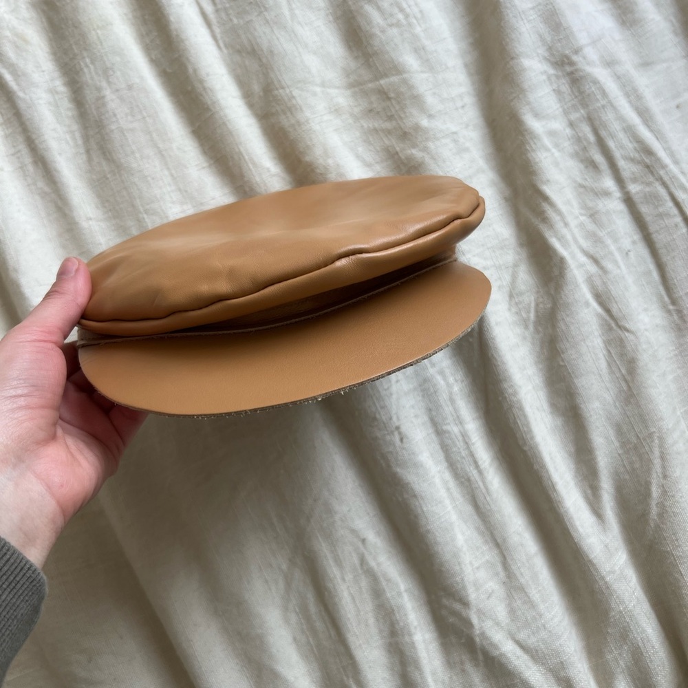 Lack of Color Tan Faux Leather Beret